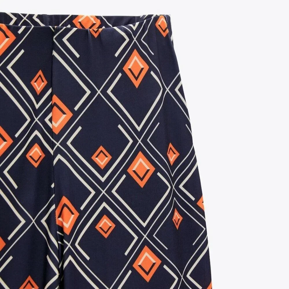 Zara Geometric Diamond Print Tunic 2 Pc Pants Set